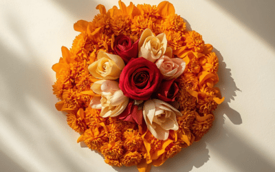 Marigold and Rose Flowers